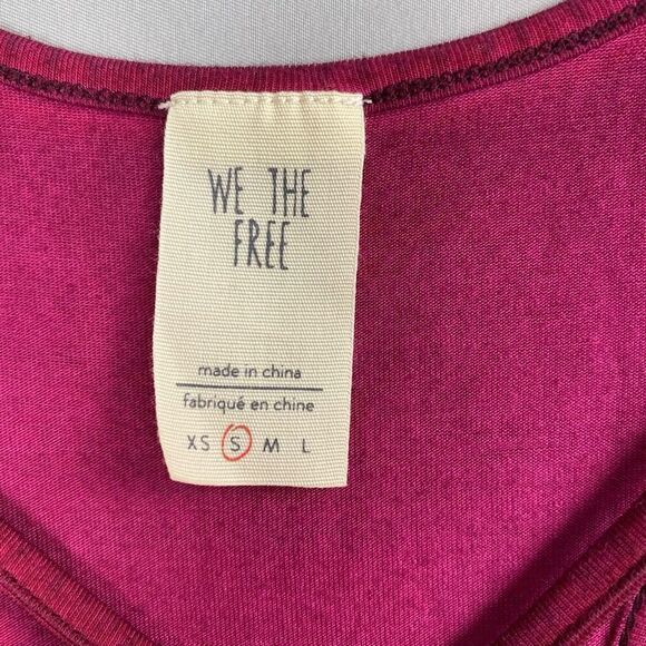 Free People Women’s We The Free Amelia Tank Small Raspberry Raw Edge - Picture 3 of 7